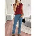 thumbnail image 4 of Womens Sleeveless Sweater Vest Crochet Button Down Cardigan Vests Tops 2025 Trendy Summer Casual Outfits Red L, 4 of 9