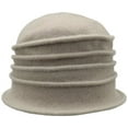 thumbnail image 2 of Scala Women's Boiled Wool Cloche with Rosettes, Taupe, One Size, 2 of 2