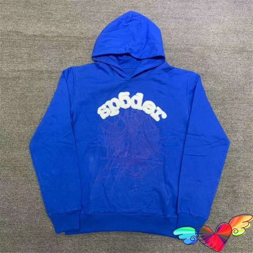 2022Fw Yellow 555555 Sp5der Hoodie Men Women White Puff