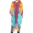 thumbnail image 2 of Sakkas Alvita Women's V Neck Beach Dress Top Caftan Cover up with Rhinestones - ONT85-Turq - One Size Regular, 2 of 5