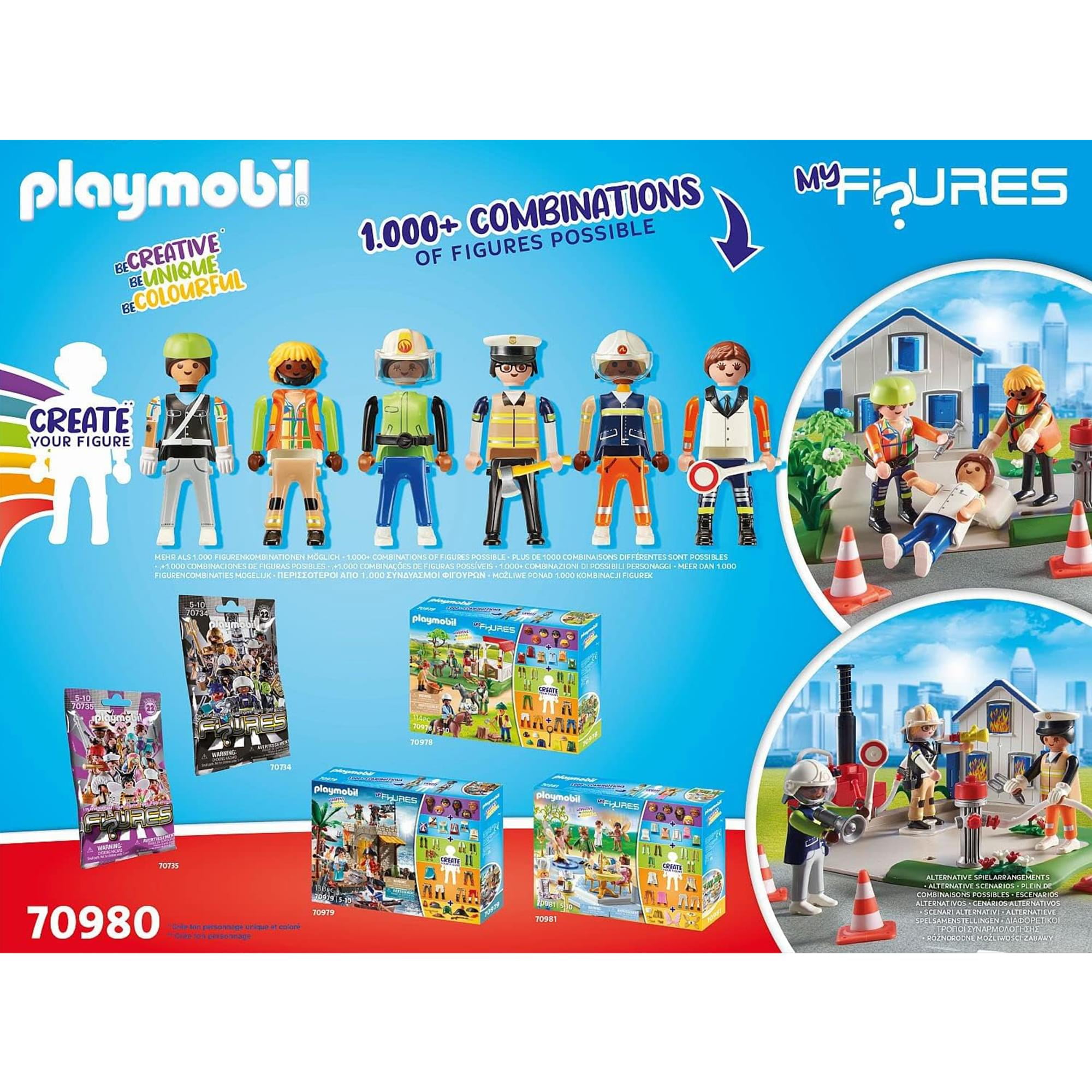 PLAYMOBIL My Figures Rescue Mission Set, Interchangeable Figures