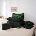 thumbnail image 6 of jejeloiu Cartoon Gamepard 7-Piece Twin Bedding Sets,Modern Geometric Grid Bedding Comforter Set,Black Green Plaid Sheet Sets For Boys Kids,Luxury Bedroom Decor Reversible, 6 of 8