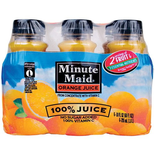 Minute Maid 100 Orange Juice, 10 Fl. Oz., 6 Count