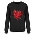 thumbnail image 4 of T-shirt de la Saint-Valentin pour Femmes 2024, Chandails à Col Rond, T-Shirts Décontractés avec Cœur, T-Shirts Graphiques Amples à Manches Longues, Chandails à Enfiler, Hauts Mode pour les Fêtes, T-Shirt, 4 of 4