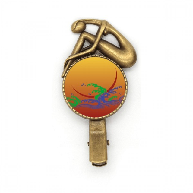La pintura la cultura japonesa flor oro Broche broche broche broche Metal retro
