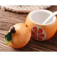 thumbnail image 4 of YISITIAN Fruit Shaped Ceramic Sugar Bowl with Lid and Spoon, Decorative Salt and Pepper Storage Jar for Kitchen Countertop, Creative Condiment Pot Set for Dining Table, Seasoning Container(Orange), 4 of 7