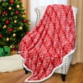 thumbnail image 6 of Sherpa Throw Blanket, Super Soft Fleece Plush Sofa Couch Blanket, TV Bed Blanket, Comfy Cozy Fluffy Warm, Christmas Theme Throws, Holiday Gift, Buffalo Red, 50"" X 60""., 6 of 7