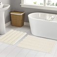 thumbnail image 1 of NICETOWN Ultra Thick Bathroom Mats - Soft Texture Chenille Plush Floor Mats (2 PCs, Ivory, 20 x 32 Plus 17 x 24 ) Hand-Tufted Bath Rug with Non-Slip Backing Microfiber Door Mat for Kitchen/Entryway, 1 of 8