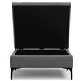 thumbnail image 4 of Rebecca 36 inch Wide Contemporary Square Mid&nbsp;Century Coffee Table&nbsp;Storage Ottoman with Lift Up Lid in Slate Grey Polyester Linen, Assembled, 4 of 6