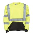 thumbnail image 2 of Cordova SS201H3XL Cor-Brite Type R, Class III Lime Crew Neck Sweatshirt, 300 Gram Polyester Fleece, Black Pouch Pocket, Front Panel And Forearms, Reflective Tape, 3X-Large, 2 of 2