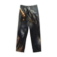 thumbnail image 2 of Vsdgher Black And Gold White Horse Print Mens Pajama Pants Sleep & Lounge Pants, PJ Bottoms With elastic waistb and Pockets, 2 of 5