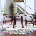 thumbnail image 3 of Spring Hydrangeas Round Area Rug 7Ft Washable Circle Rugs for Dorm Laundry Room, Purple Floral Butterfly Leaves Non-Slip Carpet Floor Mats Indoor Outdoor Carpet Runner Aesthetic Home Decor, 3 of 8