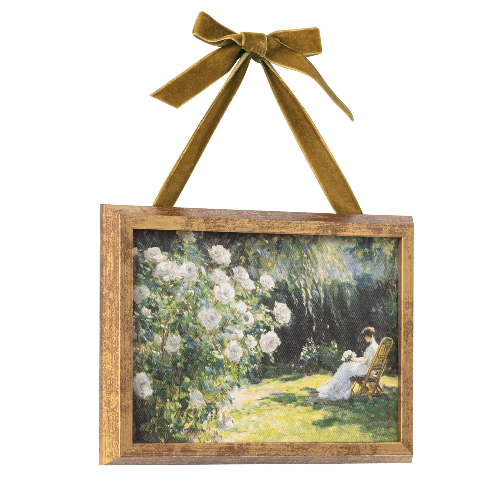 My Texas House Spring Art rose garden moment Framed Canvas w/Velvet Hanger 8x6