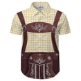 thumbnail image 4 of XIAOCHA Gingham Print Button-Up Shirt For Men Short Sleeve Lightweight Oktoberfest Casual Top, 4 of 4