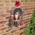 thumbnail image 4 of Designocracy 8611045H 24 x 18 in. Santas Surprise Visit Holiday Christmas Santa Snowman Door Decor, 4 of 11