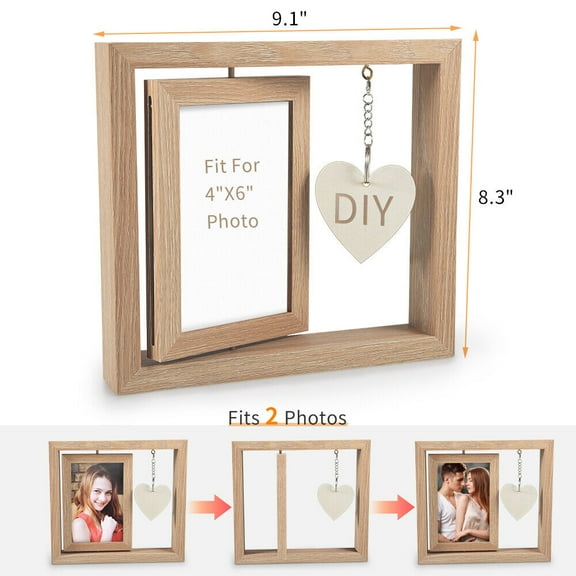 Jinyi Personalized Couples Picture Frame, Rotating Design, High-definition Protector, Ideal Gift for Wedding, Anniversary, Valentine's Day