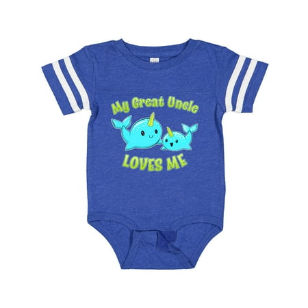 

Inktastic My Great Uncle Loves Me- Cute Narwhal Gift Baby Boy or Baby Girl Bodysuit