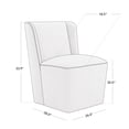 thumbnail image 6 of CHITA Modern Dining Chair with Casters Set of 2, Upholstered Dining Room Chairs, Fabric in Ivory White, 6 of 11