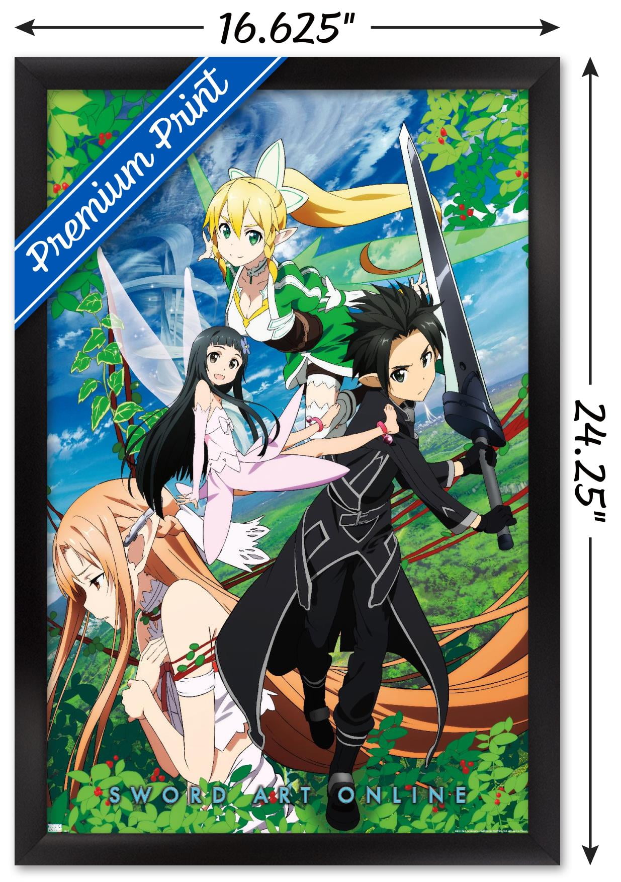 Sword Art Online - Key Art 3 Wall Poster, 14.725" x 22.375" Framed