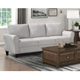 thumbnail image 4 of Modern Transitional Sand Textured Fabric Upholstered Sofa | Solid Wood Frame | Attached Cushions | 80.5" W x 34" D | Ideal for Living Rooms | Vietnam Origin, 4 of 7