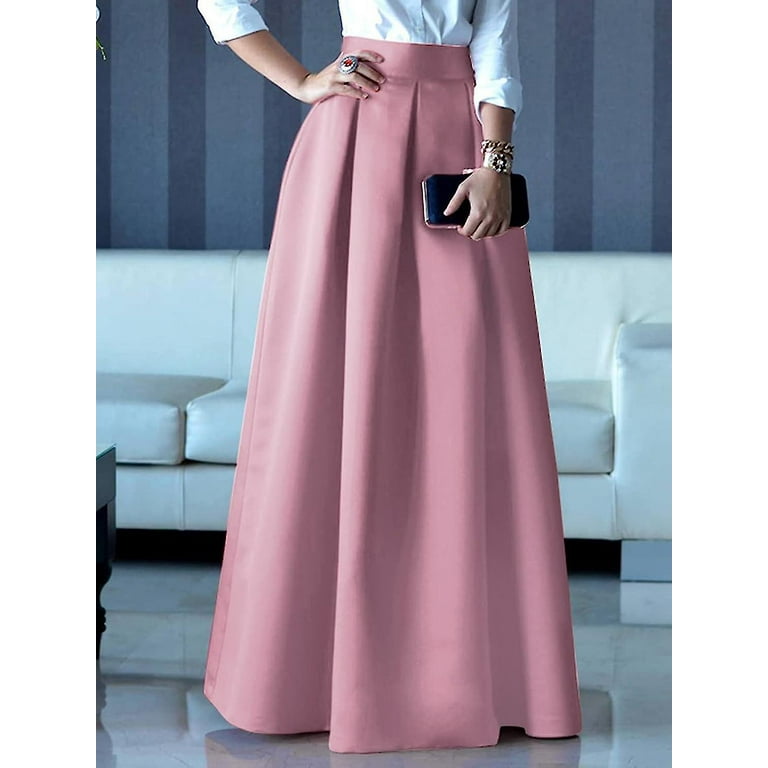 Formal Skirt Women elegant Satin beruhigende Pleated