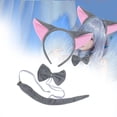thumbnail image 6 of Abbraccia Ears and Tail Set Cute and Tail for Festival Mardi Gras Photo Props gray, 6 of 10