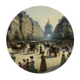 thumbnail image 4 of WYYP , Historical Architecture, Impressionist Art Round Tablecloth, Washable for Home Kitchen Outdoor Decoration, 100% Polyester Fiber with Elastic Edge White, 4 of 8
