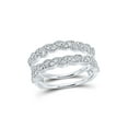 thumbnail image 1 of 14kt White Gold Womens Round Diamond Milgrain Solitaire Enhancer Wedding Band 1/3 Cttw, 1 of 1