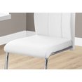 thumbnail image 5 of Dining Chair, Set Of 2, Side, Upholstered, Kitchen, Dining Room, Pu Leather Look, Metal, White, Chrome, Contemporary, Modern, 5 of 6
