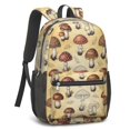 thumbnail image 2 of Mushroom and Leaf Beige Pattern 17" Waterproof Oxford School Backpacks for Teens, S-Shape Padded Straps, for School, Travel, Hiking, Camping, 2 of 5