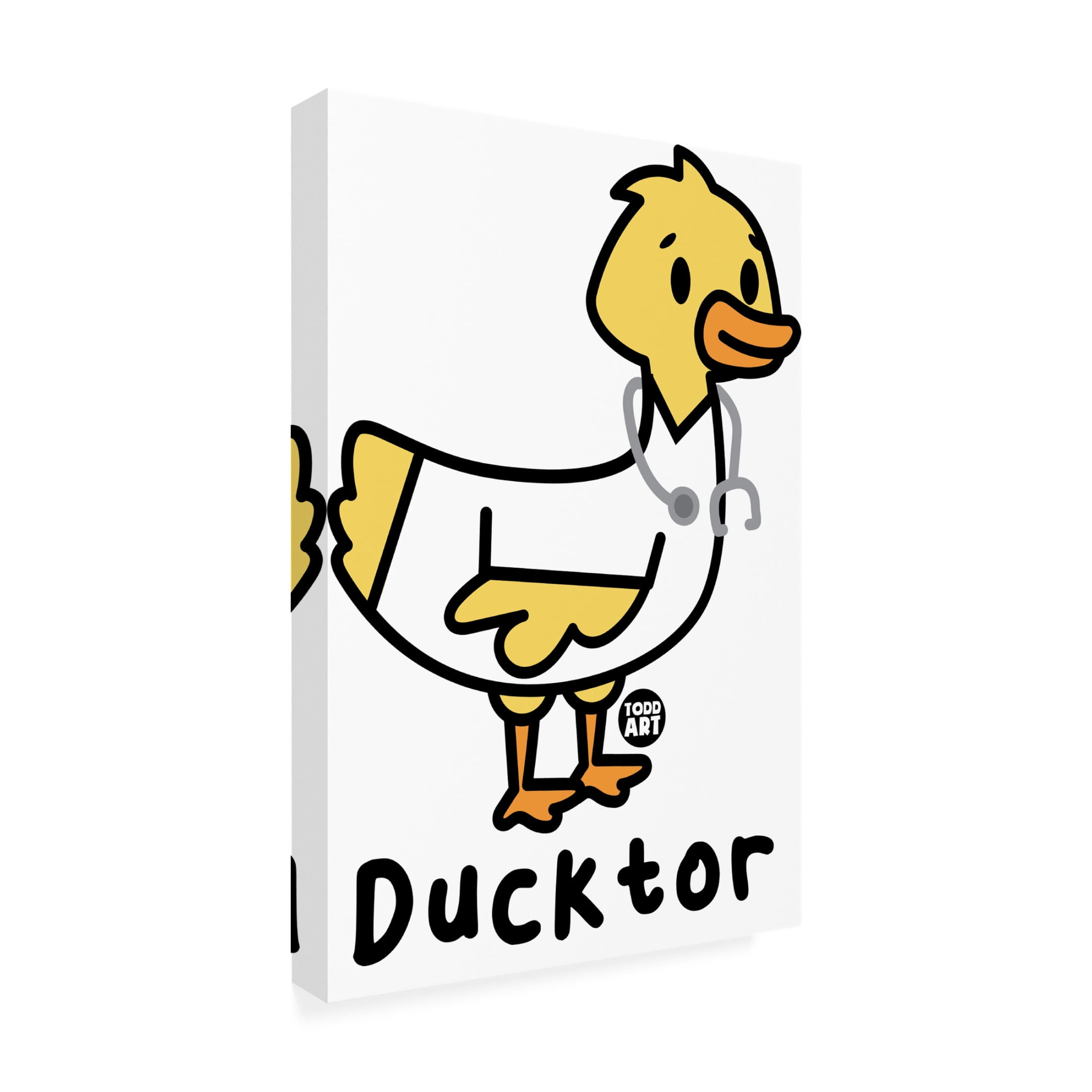 Canvas Wall Art - toddart 'Ducktor' Wall Art for Living Room, Bedroom, or Office Décor by Trademark Fine Art - 12 x 19 Inches