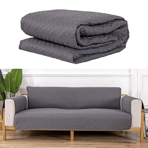 Sofa Settee Couch Topper Sofa Slipcovers Stretch Couch Protector Covers  Furniture Decor Gray_55x196cm 