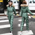 thumbnail image 5 of Traje de esquí de una pieza, chaqueta para mujer, mono de invierno, parka femenina, mono de algodón con capucha, mono con cremallera para mujer, chándales, 5 of 5