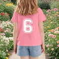 thumbnail image 6 of SGFCWSX Girls Short Sleeve T-Shirt, Kids Breathable Graphic Summer Top, Casual Everyday Tees Pink Size 7-8 Years, 6 of 6