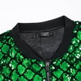 thumbnail image 4 of safuny Men's Stand Collar Sweatshirts Zipper Loose Party Shirts Big&Tall Workout Long Sleeve Cardigans Fashion Casual Sequins Jackets Green S, 4 of 7