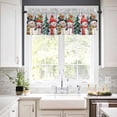 thumbnail image 3 of Christmas Hat Kitchen Curtains and Valances Set, Snowman Scarf Snowflake Rod Pocket Window Valance 18 Inch Window Curtain Panels for Living Room Bedroom Laundry, 27.5x24in, 3 Pieces, 3 of 7