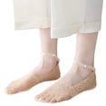 thumbnail image 2 of MSJUHEG No Show Socks Womens,Lace Socks,Womens Socks,Footies Socks for Women,Flat Socks,Ballerina Socks Solid Non Slip Socks Lace Splice Socks Boat Socks Beige One Size, 2 of 7
