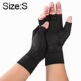 thumbnail image 2 of Guantes de compresión de cobre sin dedos para artritis para mujeres y hombres, túnel carpiano, 1 par (negro) 639, 2 of 5