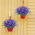 thumbnail image 6 of 24 Bundles Artificial Flowers for Outdoor, UV Resistant No Fade Fake Flowers Faux Plastic Plants for Hanging Planters Garden Porch Patio Window Box Spring Summer Decoration, Purple, 6 of 8
