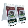 thumbnail image 3 of Hablamos Español 24" x 36" Double Sided A-Frame Sidewalk Sign Includes 2 Plastic Inserts Foldable Portable White Signicade Sandwich Board Spanish Language Services Customer Ready Bold, 3 of 6