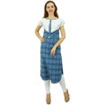 thumbnail image 3 of Bimba Women's Casual Tunic Mid Calf Length Straight Printed Cotton Kurti Kurta, Indigo, 8, 3 of 9