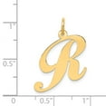 thumbnail image 3 of 14k Yellow Gold Large Fancy Script Initial R Charm, 3 of 4
