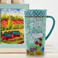 thumbnail image 5 of Urban Market Life On The Farm 4 Piece 20 Ounce Round Stoneware Cup Set with Lid in Blue, 5 of 5