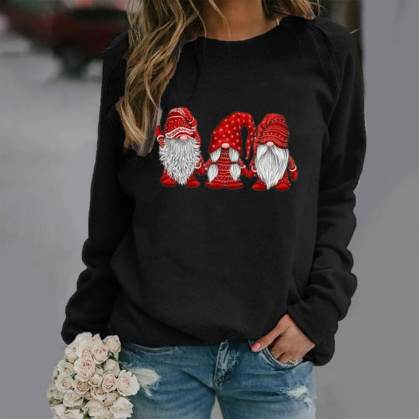 Pntutb Suéter De Cuello Redondo De Manga Con Estampado Navideño Suelto De Moda Para Mujer Pntutb Pntutb-5607