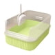 thumbnail image 2 of Caja de arena para gatos con parte superior abierta, suministros para mascotas, lados altos, grande, fácil de limpiar, duradera. Verde, 2 of 9