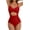 Red, variant on Women's Swimsuits Tummy Control Cutout High Waisted Bathing Suit Wrap Tie Back 1 Piece Swimsuit