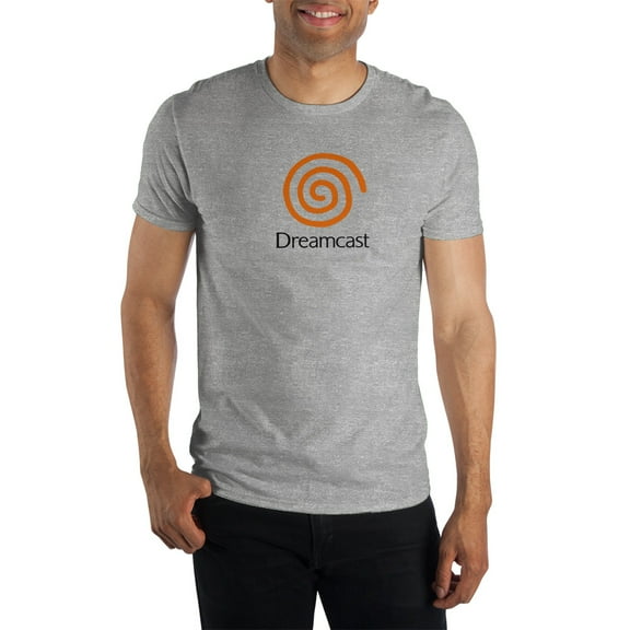 Mens Grey Dreamcast Retro Game Console Graphic Tee-S
