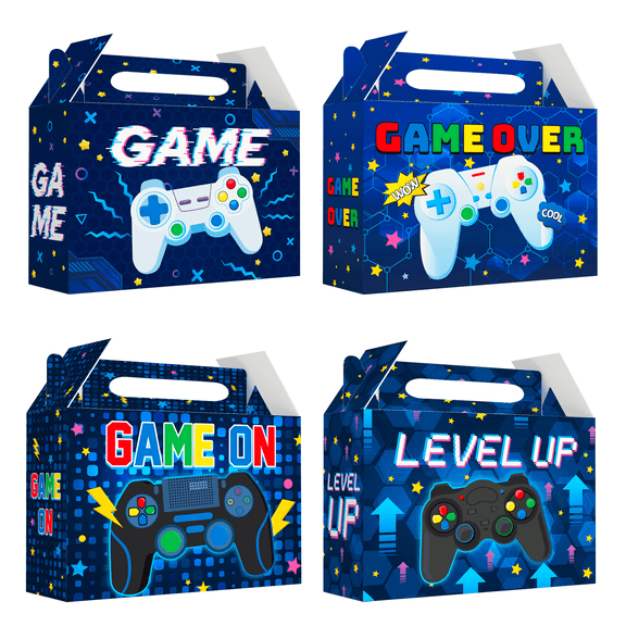 Video Game Party Favors, 24Pcs Gaming Paper Goodie Candy Boxes for Gamer Birthday Party Supplies