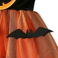 thumbnail image 7 of Girls' Long-sleeved Dress Pumpkin Bat Print Mesh Halloween Tutu Skirt, 7 of 7