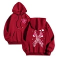 thumbnail image 6 of Godom Womens Floral Hoodies Sweatshirts Casual Long Sleeve Loose Fit Drawstring Hooded Pullover, 6 of 7